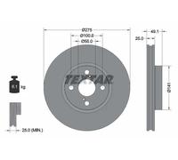 2x Disque de frein ventilé de l'extérieur 92126003 TEXTAR pour TOYOTA COROLLA