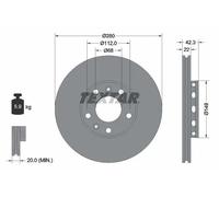 Disque de frein TEXTAR 92152203 arrière, ventilé, 1 pièce