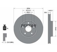 2x Disque de frein ventilé de l'extérieur 92163903 TEXTAR pour TOYOTA AURIS