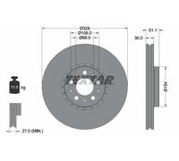 2x Disque de frein ventilé de l'extérieur 92284105 TEXTAR pour VOLVO XC90 I