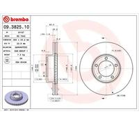 2x Disque de frein ventilé de l'intérieur 09.3825.10 BREMBO pour JAGUAR DAIMLER