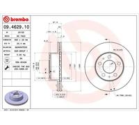 2x Disque de frein ventilé de l'intérieur 09.4629.10 BREMBO pour VOLVO 240 260