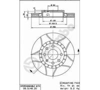 2x Disque de frein ventilé de l'intérieur 09.5148.76 BREMBO pour OPEL KADETT E