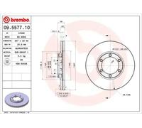 2x Disque de frein ventilé de l'intérieur 09.5577.10 BREMBO pour ISUZU OPEL
