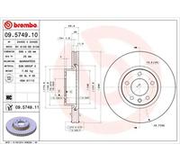 Disque de frein BREMBO 9574911 avant, ventilé, à haute teneur en carbone, 1 pièce