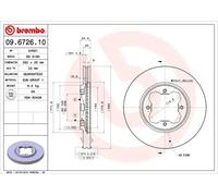 2x Disque de frein ventilé de l'intérieur 09.6726.10 BREMBO pour HONDA