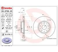 Disque de frein BREMBO 9676921 à l'arrière, ventilé, 1 pièce