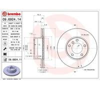 Disque de frein BREMBO 9692411 avant, ventilé, à haute teneur en carbone, 1 pièce