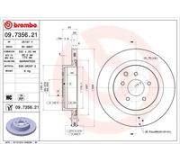 2x Disque de frein ventilé de l'intérieur 09.7356.21 BREMBO pour NISSAN