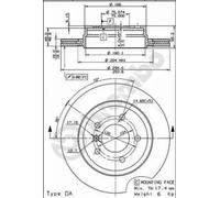 2x Disque de frein ventilé de l'intérieur 09.7720.11 BREMBO pour MITSUBISHI