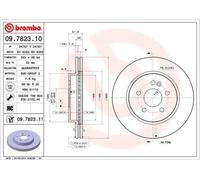 2x Disque de frein ventilé de l'intérieur 09.7823.11 BREMBO pour MERCEDES-BENZ