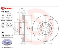Brembo Disque de frein 9832411 – avant ventilé, à haute teneur en carbone – 1 pièce