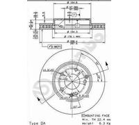 Disque de frein BREMBO 9841111 avant, ventilé, à haute teneur en carbone, 1 pièce