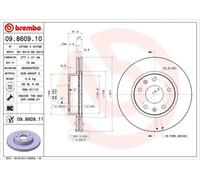 2x Disque de frein ventilé de l'intérieur 09.8609.11 BREMBO pour LAND ROVER