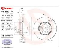 Brembo Disque de frein 9863311 avant ventilé 1 pièce