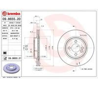 Brembo Disque de frein ventilé intérieur 09.8655.21 pour MINI 2x