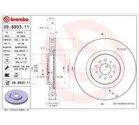 Disque de frein BREMBO 9893311 avant, ventilé, à haute teneur en carbone, 1 pièce