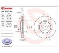 2x Disque de frein ventilé de l'intérieur 09.9133.81 BREMBO pour DODGE CHRYSLER