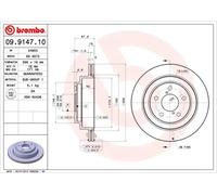 2x Disque de frein ventilé de l'intérieur 09.9147.10 BREMBO pour SUBARU LEGACY I