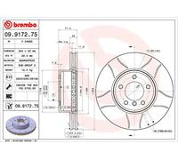 BREMBO 09.9172.75 Disque de frein