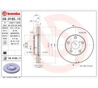 2x Disque de frein ventilé de l'intérieur 09.9185.11 BREMBO pour TOYOTA RAV 4 II