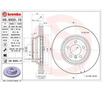 Brembo 09.9355.11 - Disque du Frein Avant avec revêtement anti-corrosion UV - 1 Disque
