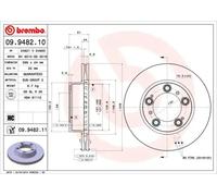 Brembo Disque de frein avant ventilé 09.9482.11 UV anti-corrosion Pack 2 pour Porsche Boxster