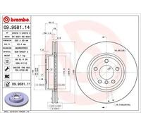 2x Disque de frein ventilé de l'intérieur 09.9581.11 BREMBO pour BMW X3