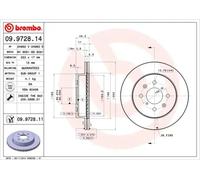 Brembo 09.9728.11 - Disque du Frein Avant avec revêtement Anti-Corrosion UV
