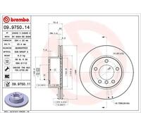 2x Disque de frein ventilé de l'intérieur 09.9750.11 BREMBO pour BMW 1