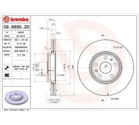 2x Disque de frein ventilé de l'intérieur 09.9895.20 BREMBO pour RENAULT