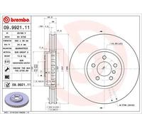 Disque de frein BREMBO 9992111 avant, ventilé, à haute teneur en carbone, 1 pièce