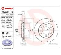 Brembo 09.9996.11 - Disque du Frein Avant avec revêtement anti-corrosion UV - Jeu de 2 disques