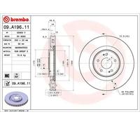 2x Disque de frein ventilé de l'intérieur 09.A196.11 BREMBO pour MITSUBISHI