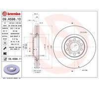 Disque de frein BREMBO 09A59811 avant, ventilé, à haute teneur en carbone, 1 pièce