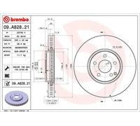 1 Disque De Frein Brembo Vernis Uv 09.a828.21