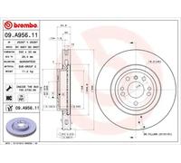 2x Disque de frein ventilé de l'intérieur 09.A956.11 BREMBO pour MERCEDES-BENZ