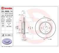 2x Disque de frein ventilé de l'intérieur 09.A968.11 BREMBO pour MAZDA 2
