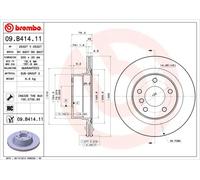 2x Disque de frein ventilé de l'intérieur 09.B414.11 BREMBO pour BMW 1 Coupé 5