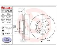 2x Disque de frein ventilé de l'intérieur 09.B570.11 BREMBO pour BMW X3 X4