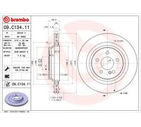 2x Disque de frein ventilé de l'intérieur 09.C134.11 BREMBO pour MERCEDES-BENZ
