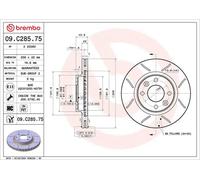 2x Disque de frein ventilé de l'intérieur 09.C285.75 BREMBO pour DACIA RENAULT