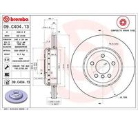 2x Disque de frein ventilé de l'intérieur 09.C404.13 BREMBO pour BMW 5 Touring 7