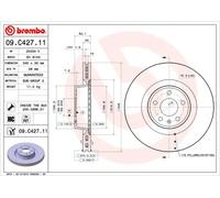 Disque de frein BREMBO 09C42711 avant, ventilé, à haute teneur en carbone, 1 pièce