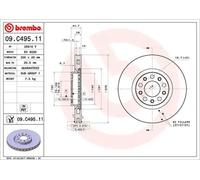 Disque de frein BREMBO 09C49511 avant, ventilé, 1 pièce