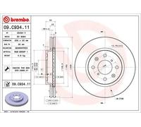Disque de frein BREMBO 09C93411 avant, ventilé, 1 pièce