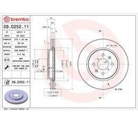 BREMBO 09.D252.21 Disque de frein