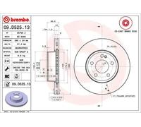 2x Disque de frein ventilé de l'intérieur 09.D525.13 BREMBO pour MERCEDES-BENZ