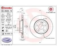 Disque de frein BREMBO 09D53313 arrière, ventilé, à haute teneur en carbone, 1 pièce