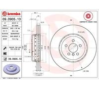 2x Disque de frein ventilé de l'intérieur 09.D905.13 BREMBO pour BMW 7 5 X3 3 X4